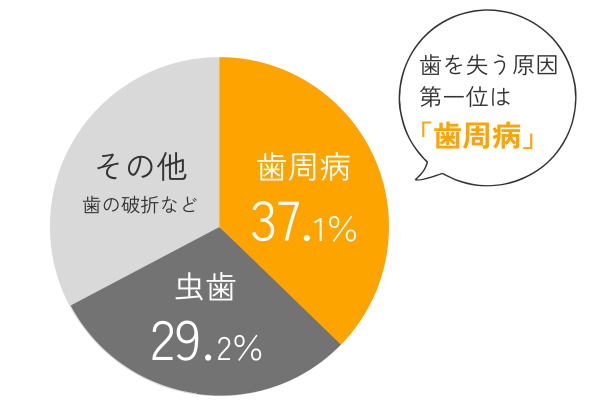 歯を失う原因第第一位は歯周病
